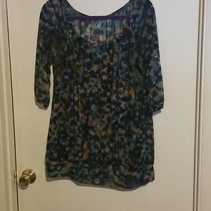 Lane Bryant Sheer Multi Color Top Size 18